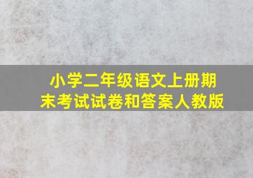 小学二年级语文上册期末考试试卷和答案人教版