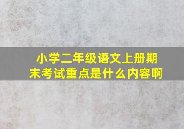 小学二年级语文上册期末考试重点是什么内容啊