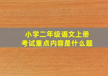 小学二年级语文上册考试重点内容是什么题