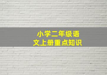 小学二年级语文上册重点知识