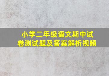 小学二年级语文期中试卷测试题及答案解析视频