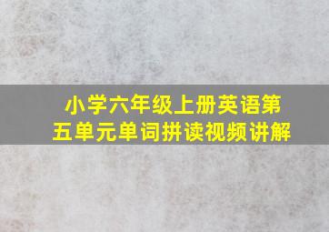 小学六年级上册英语第五单元单词拼读视频讲解