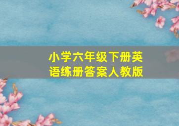 小学六年级下册英语练册答案人教版