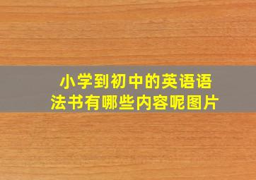 小学到初中的英语语法书有哪些内容呢图片