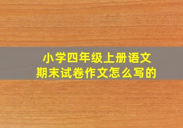 小学四年级上册语文期末试卷作文怎么写的