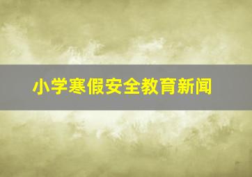 小学寒假安全教育新闻