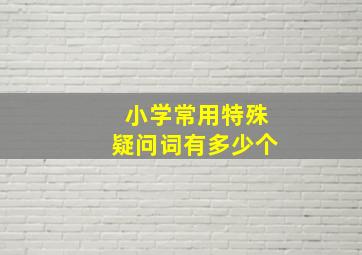 小学常用特殊疑问词有多少个