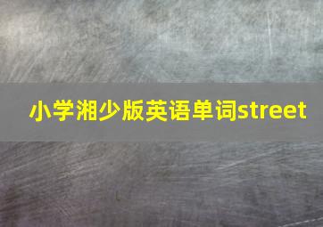 小学湘少版英语单词street