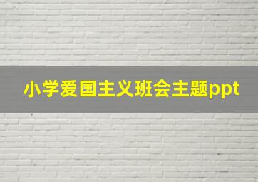 小学爱国主义班会主题ppt