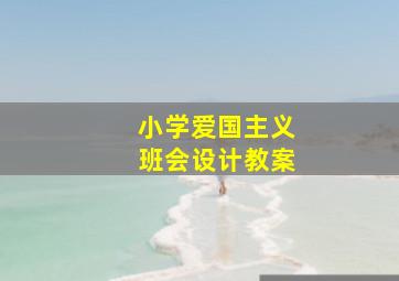 小学爱国主义班会设计教案