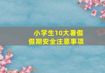 小学生10大暑假假期安全注意事项