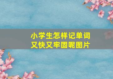 小学生怎样记单词又快又牢固呢图片