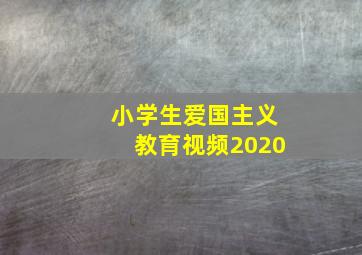 小学生爱国主义教育视频2020