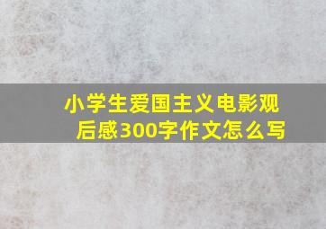 小学生爱国主义电影观后感300字作文怎么写