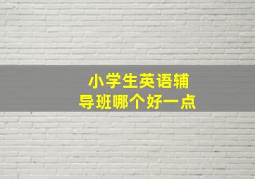 小学生英语辅导班哪个好一点