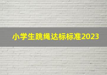 小学生跳绳达标标准2023