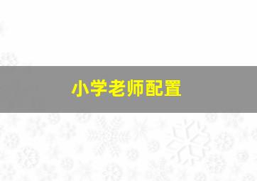 小学老师配置