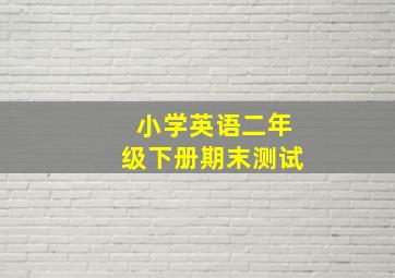 小学英语二年级下册期末测试