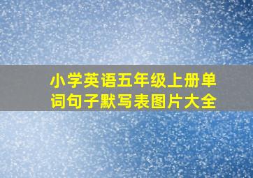 小学英语五年级上册单词句子默写表图片大全