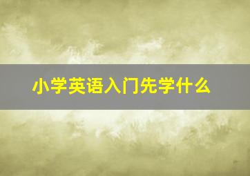 小学英语入门先学什么