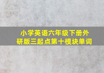 小学英语六年级下册外研版三起点第十模块单词