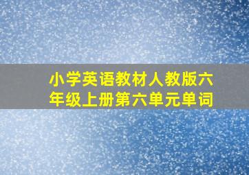 小学英语教材人教版六年级上册第六单元单词