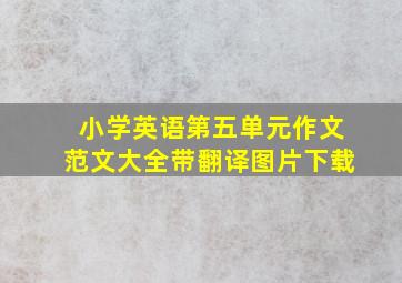 小学英语第五单元作文范文大全带翻译图片下载