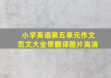 小学英语第五单元作文范文大全带翻译图片高清