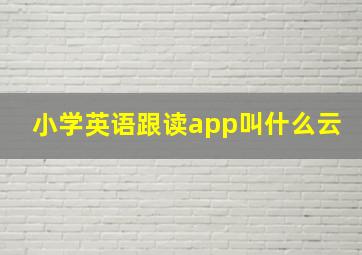 小学英语跟读app叫什么云