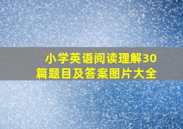 小学英语阅读理解30篇题目及答案图片大全