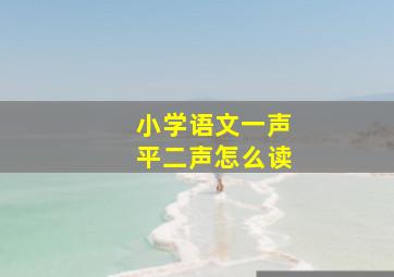 小学语文一声平二声怎么读