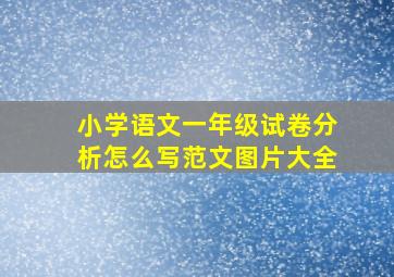 小学语文一年级试卷分析怎么写范文图片大全