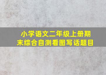 小学语文二年级上册期末综合自测看图写话题目