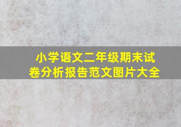 小学语文二年级期末试卷分析报告范文图片大全