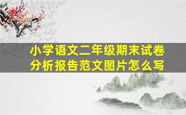 小学语文二年级期末试卷分析报告范文图片怎么写