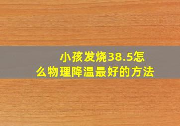 小孩发烧38.5怎么物理降温最好的方法