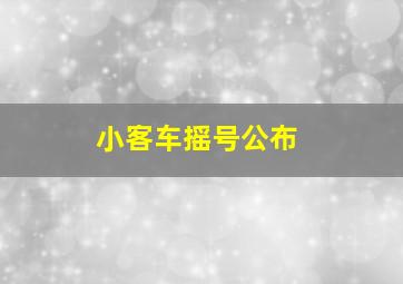 小客车摇号公布