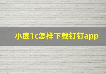 小度1c怎样下载钉钉app