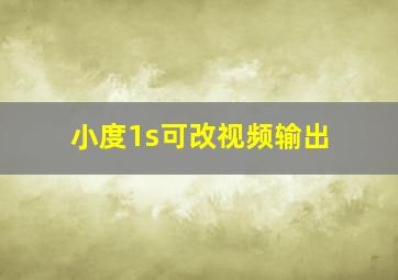 小度1s可改视频输出