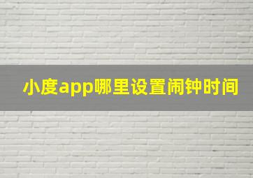 小度app哪里设置闹钟时间