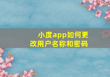 小度app如何更改用户名称和密码