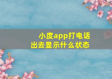 小度app打电话出去显示什么状态