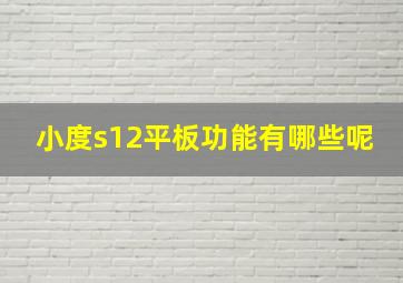 小度s12平板功能有哪些呢