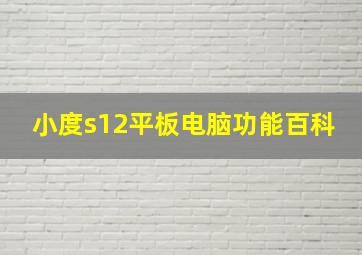 小度s12平板电脑功能百科