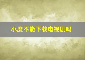 小度不能下载电视剧吗