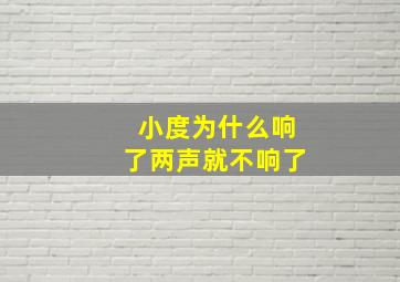 小度为什么响了两声就不响了