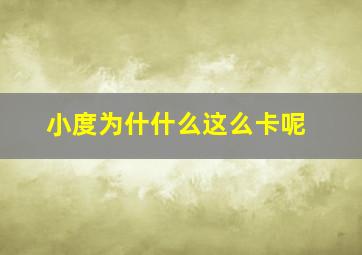 小度为什什么这么卡呢