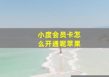 小度会员卡怎么开通呢苹果