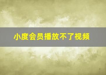 小度会员播放不了视频