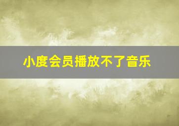 小度会员播放不了音乐